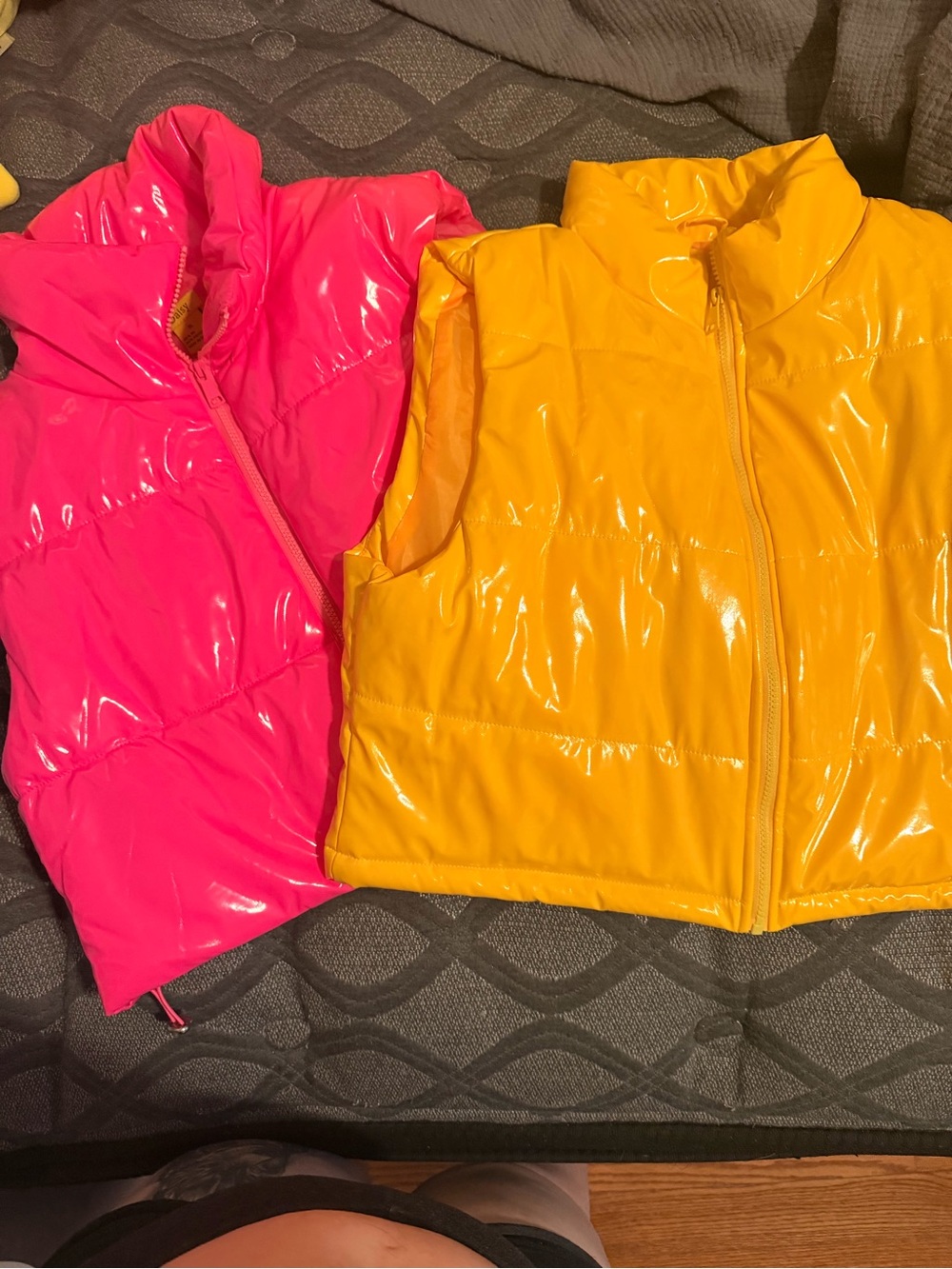 Puffer Vest - Pink and Yellow Reversible Style